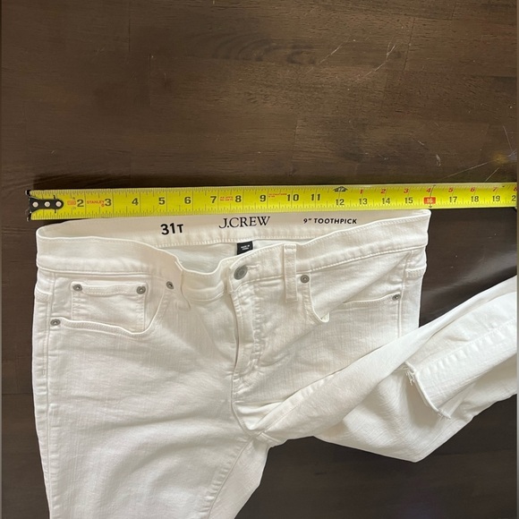 J. Crew Toothpick skinny White Jeans women’s 31 w 29”inseam Raw Hem  Classic - Picture 9 of 14